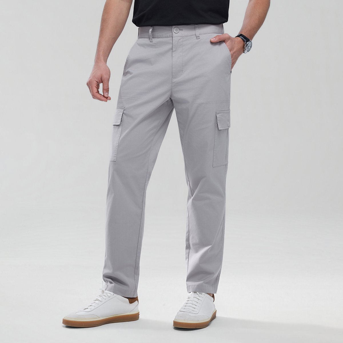 Men's Twill Relaxed Taper Elastic Waist Khaki Pant - Giordano Online