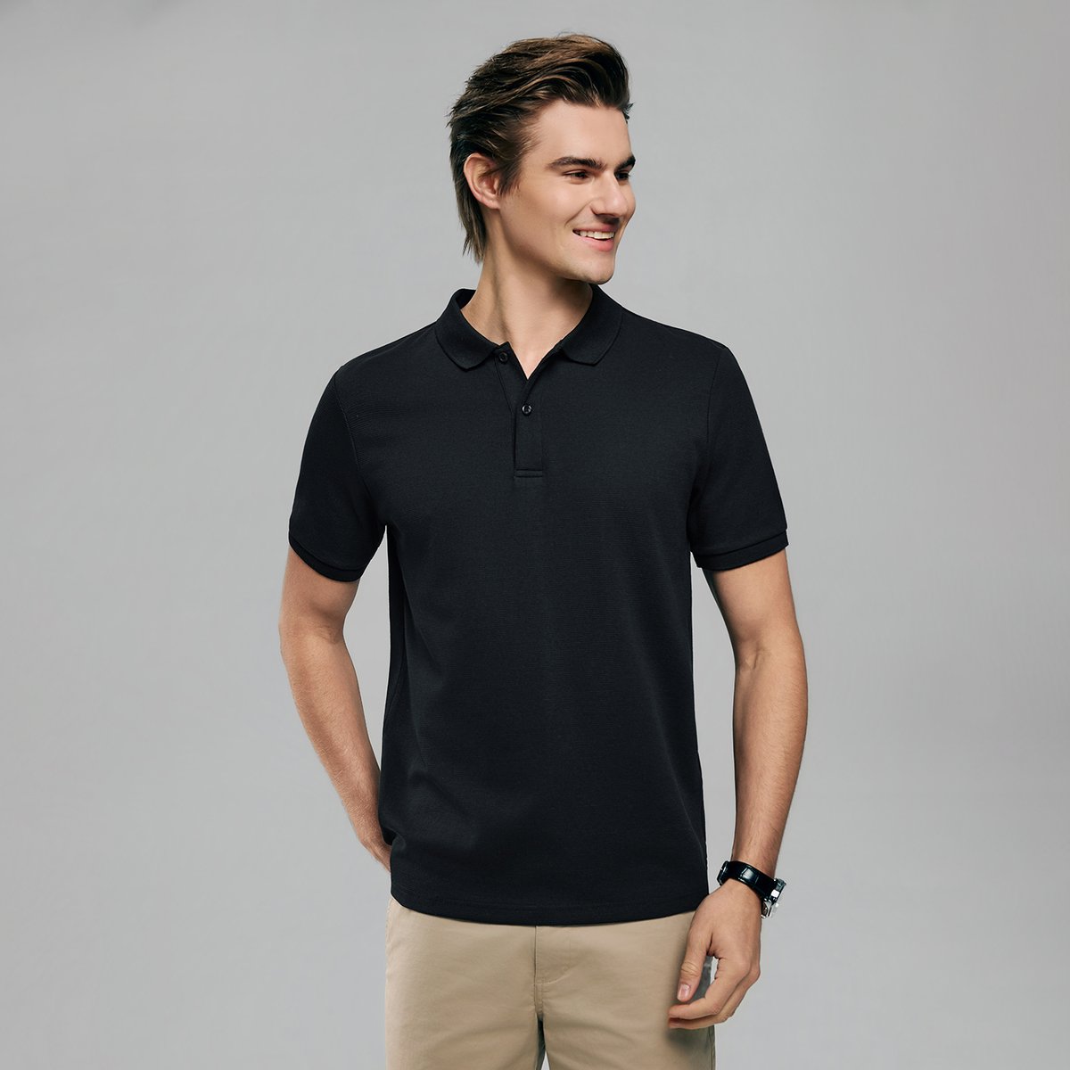 Men's Waffle Polo - Giordano Online