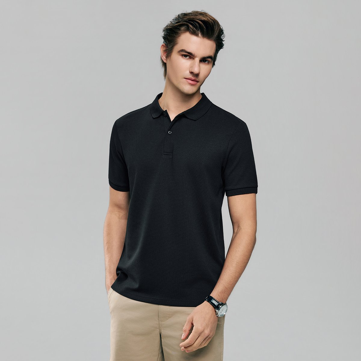 Men's Waffle Polo - Giordano Online