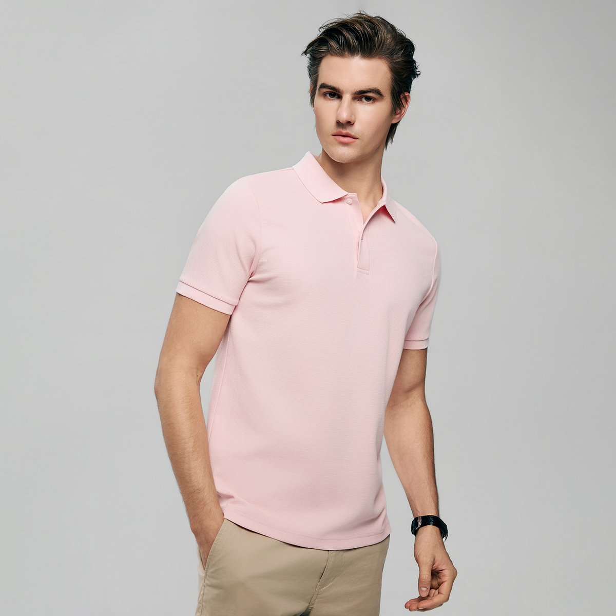 Men's Waffle Polo - Giordano Online