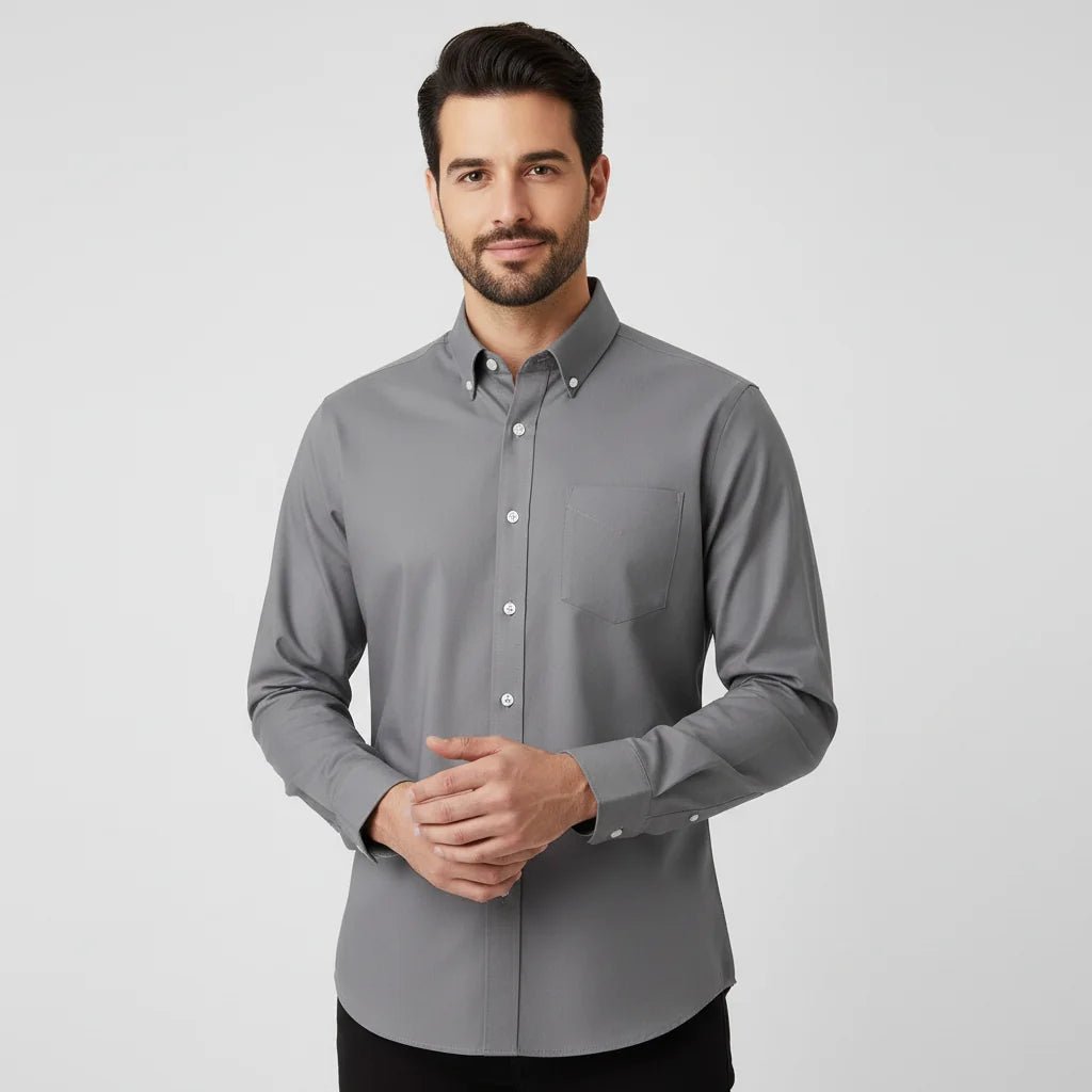 Men's Wrinkle - Free Cotton Oxford Long Sleeve Shirt - Giordano Online