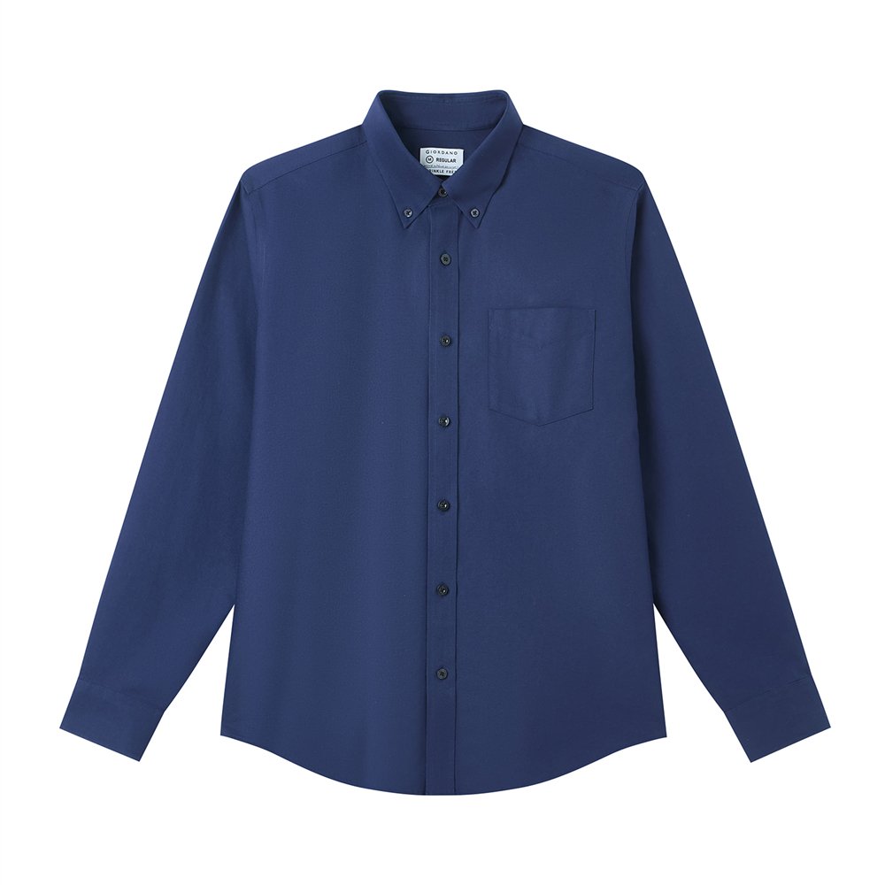 Men's Wrinkle Free Oxford Long Sleeve Shirt - Giordano Online