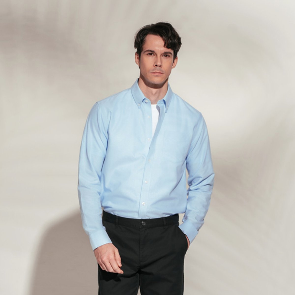 Men's Wrinkle Free Oxford Long Sleeve Shirt - Giordano Online