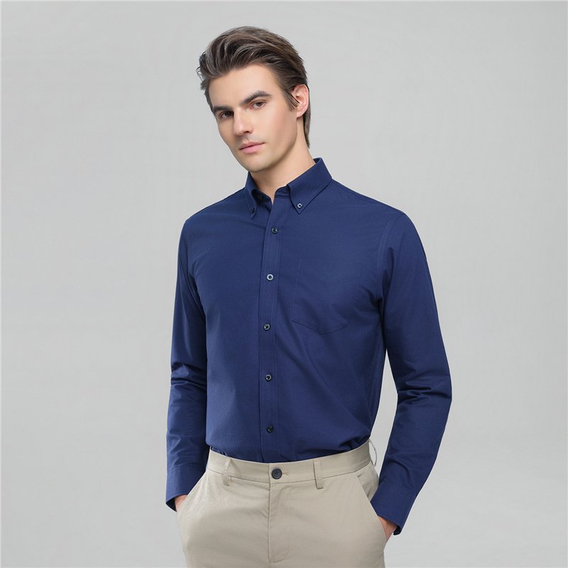 Men's Wrinkle Free Oxford Long Sleeve Shirt - Giordano Online