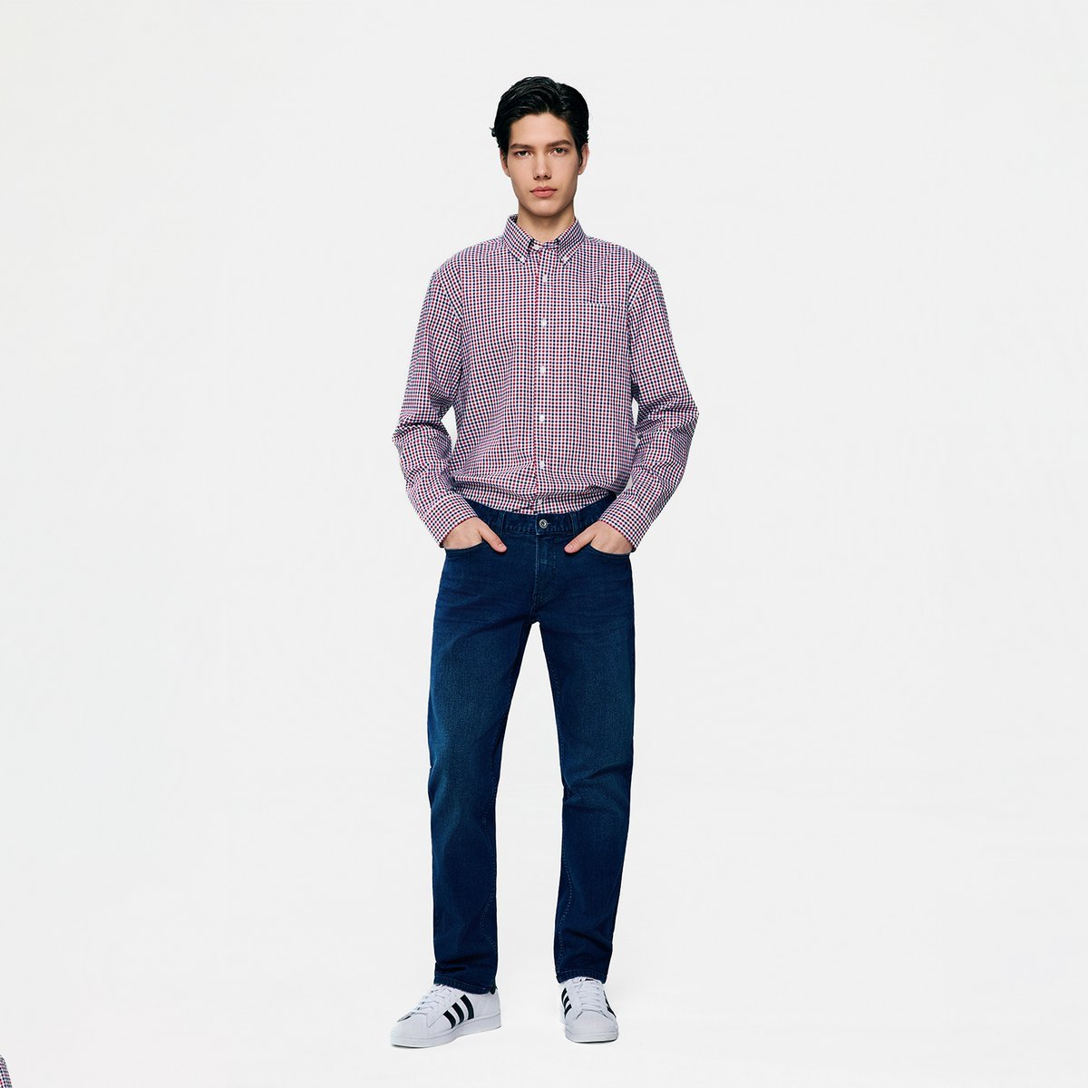 Men's Wrinkle Free Oxford Long Sleeve Shirt - Giordano Online