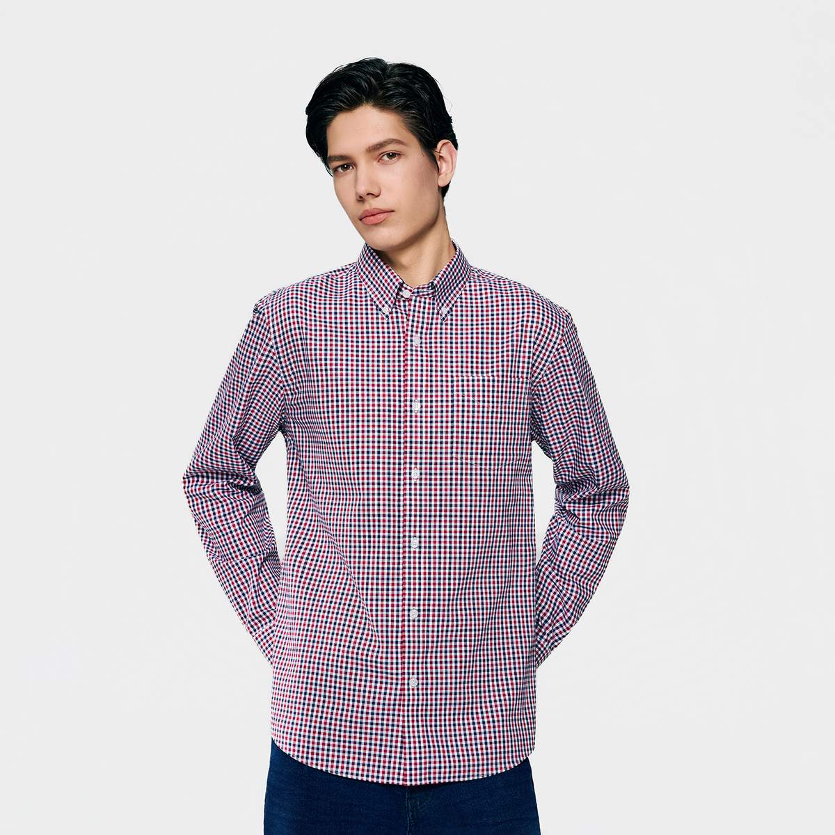 Men's Wrinkle Free Oxford Long Sleeve Shirt - Giordano Online