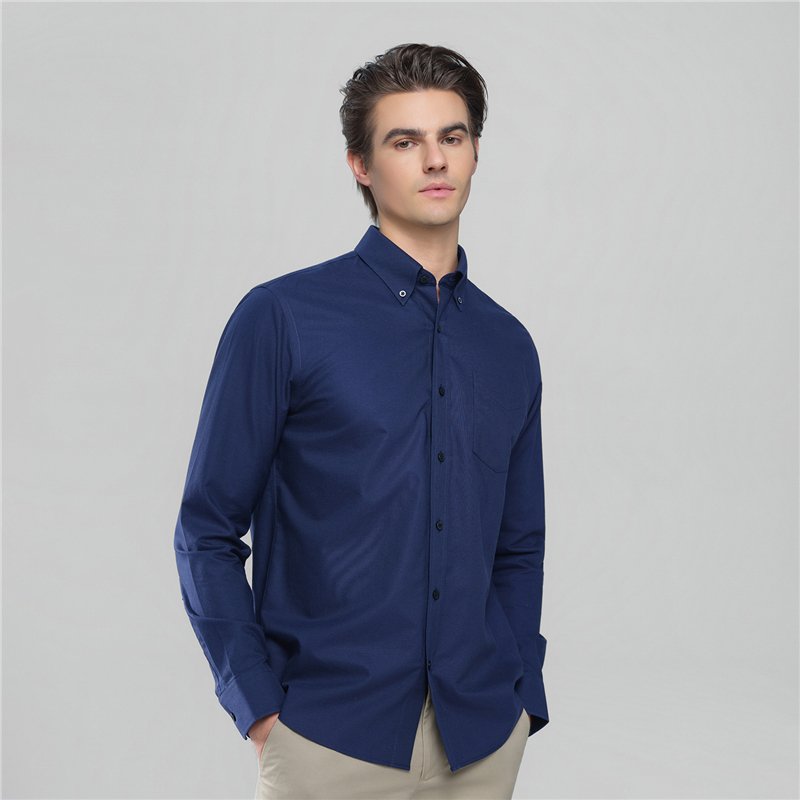 Men's Wrinkle Free Oxford Long Sleeve Shirt - Giordano Online