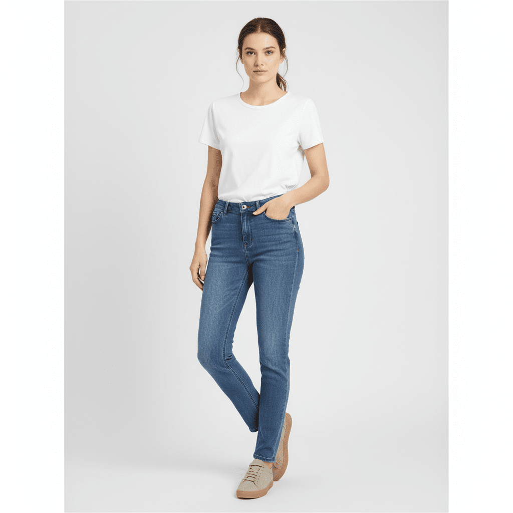 Women Denim High Waist Slim Tapered - Giordano Online
