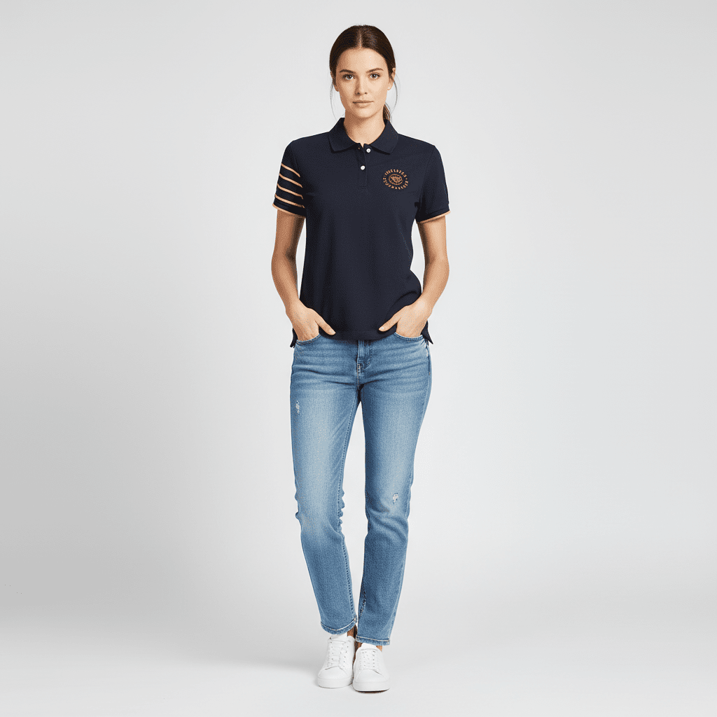 Women Pique Flat Knit Collar Short Sleeve Polo - Giordano Online
