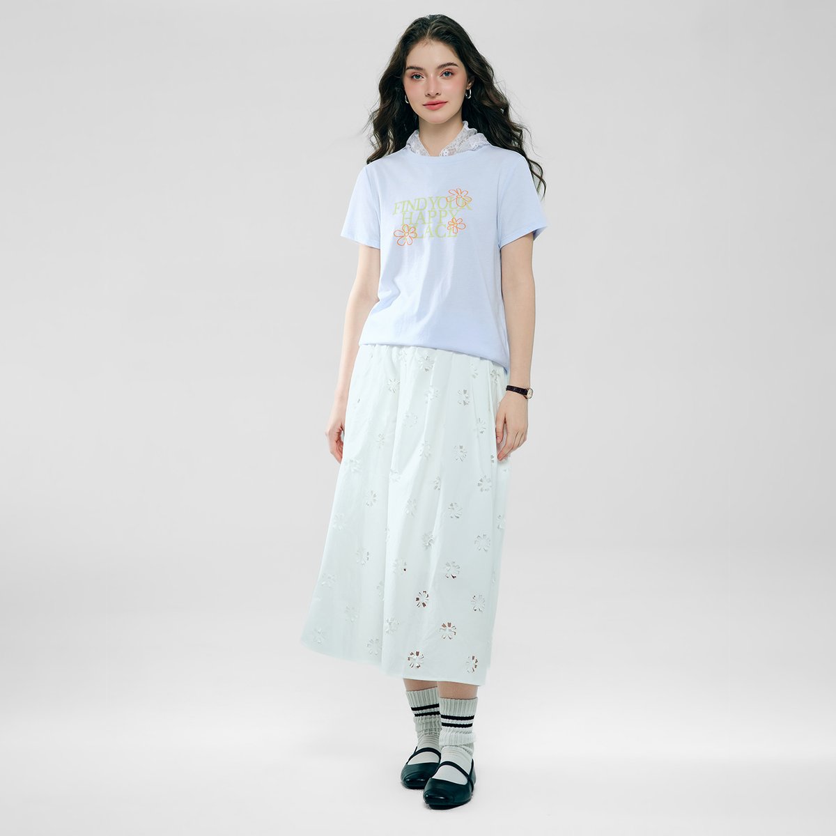 Women’s Cotton Crew Neck Printed Comfort Tee - Giordano Online