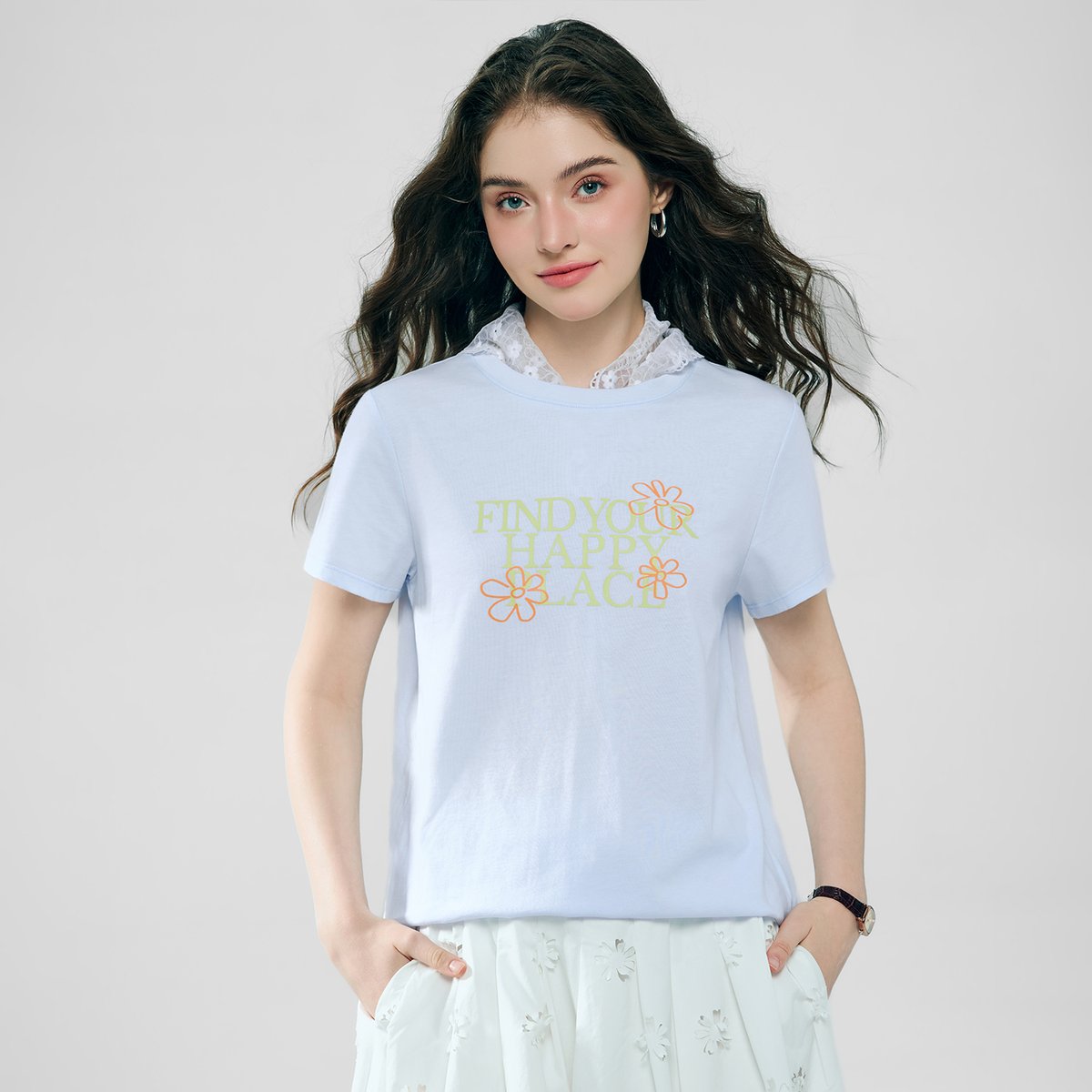 Women’s Cotton Crew Neck Printed Comfort Tee - Giordano Online