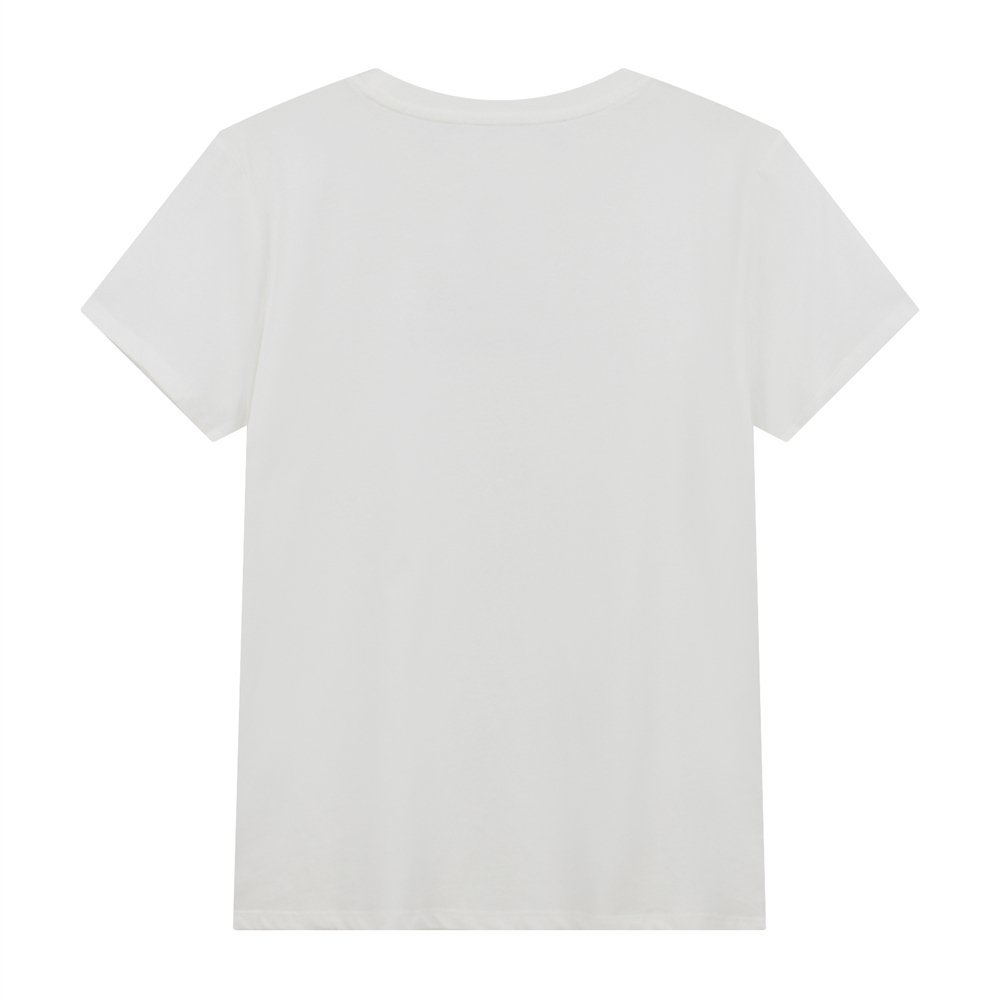 Women’s Cotton Jersey Crew Neck Short Sleeve Comfort Fit Printed T-Shirt - White - Giordano Online