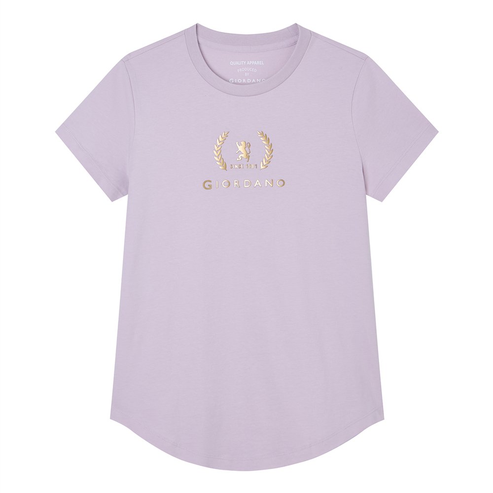 Women's Cotton Jersey Signature Print Tee - Giordano Online