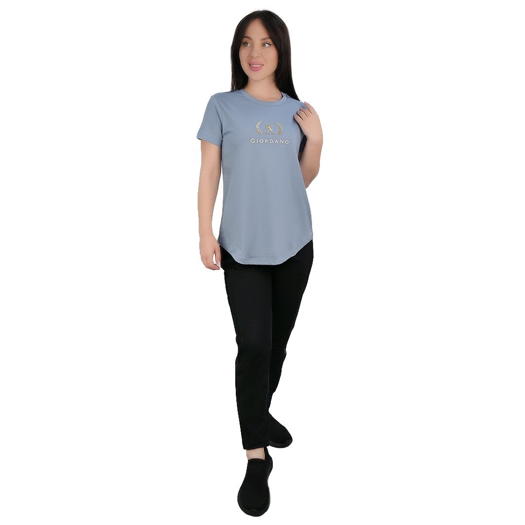 Women's Cotton Jersey Signature Print Tee - Giordano Online