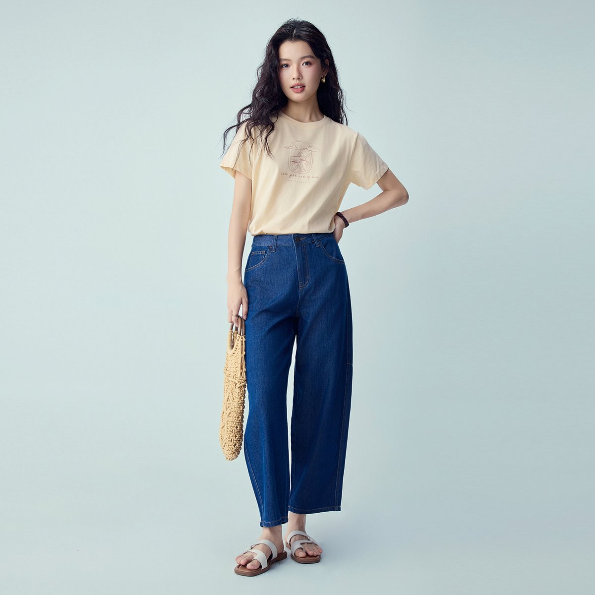 Women’s Crew‑Neck Short‑Sleeve Regular Fit Printed Tee - Giordano Online