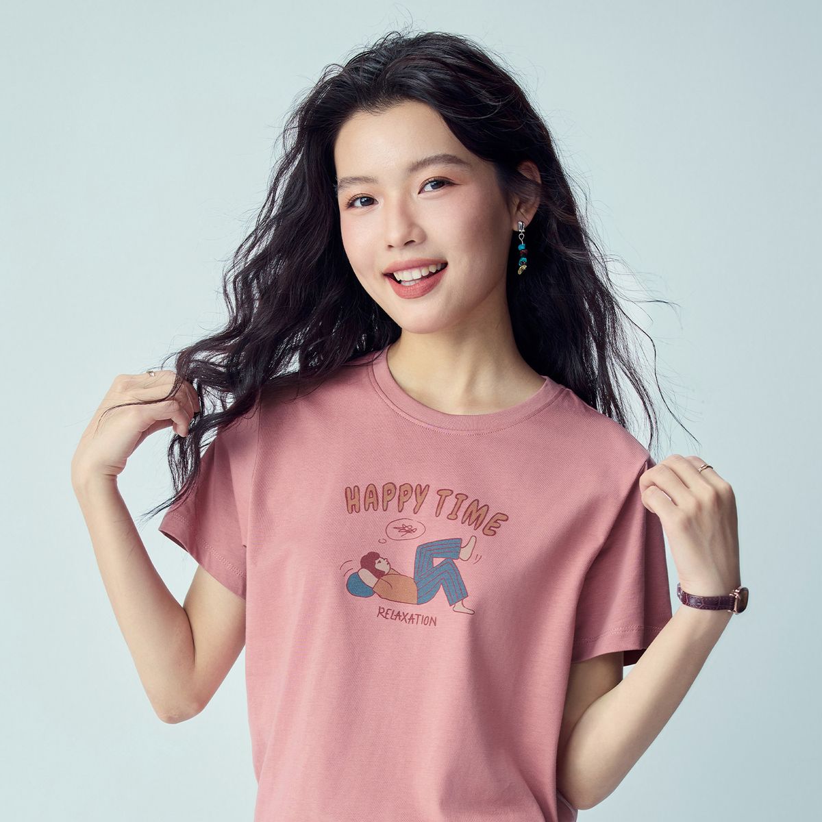 Women’s Crew‑Neck Short‑Sleeve Regular Fit Printed Tee - Giordano Online