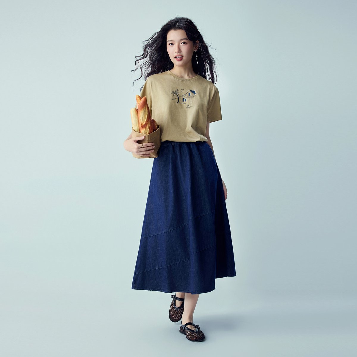 Women’s Crew‑Neck Short‑Sleeve Regular Fit Printed Tee - Giordano Online