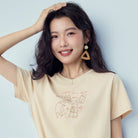 Women’s Crew‑Neck Short‑Sleeve Regular Fit Printed Tee - Giordano Online