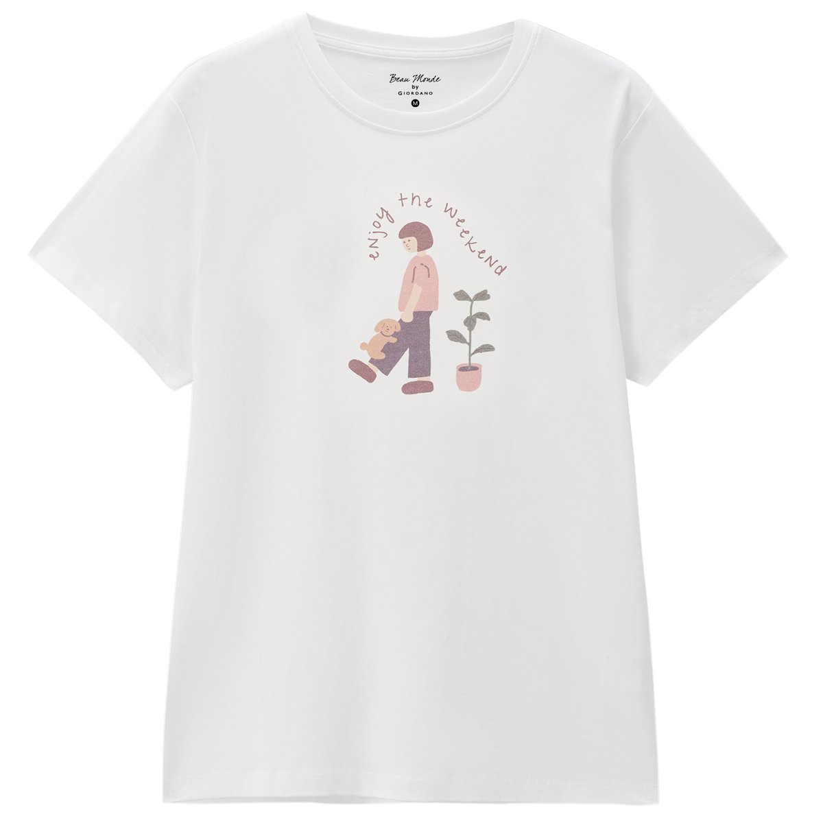 Women’s Crew‑Neck Short‑Sleeve Regular Fit Printed Tee - Giordano Online