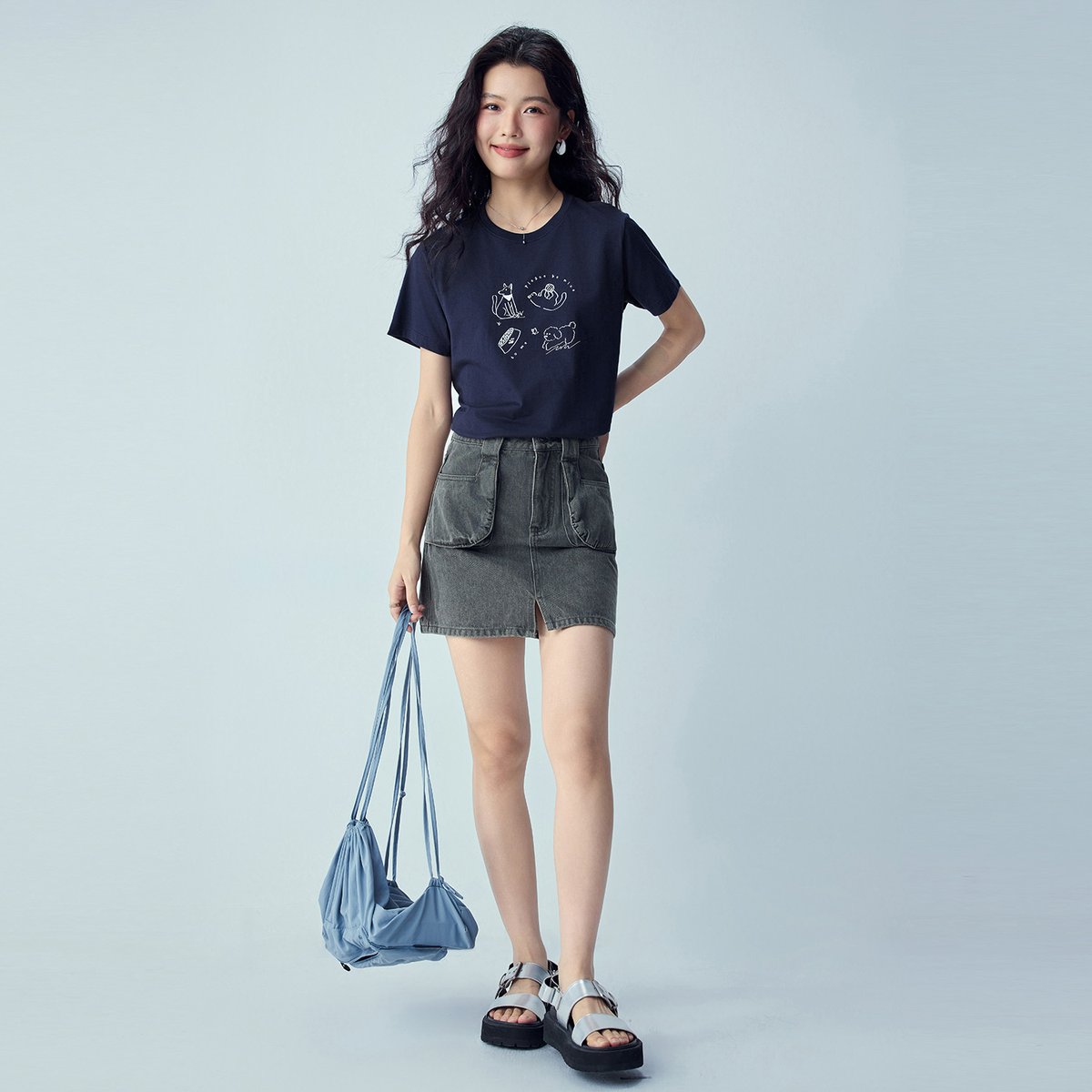 Women’s Crew‑Neck Short‑Sleeve Regular Fit Printed Tee - Giordano Online