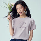 Women’s Crew‑Neck Short‑Sleeve Regular Fit Printed Tee - Giordano Online