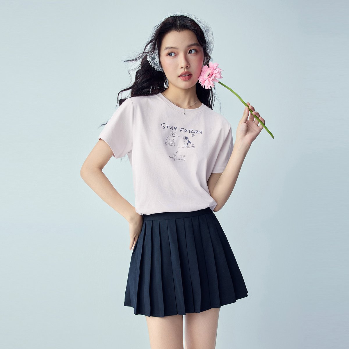 Women’s Crew‑Neck Short‑Sleeve Regular Fit Printed Tee - Giordano Online