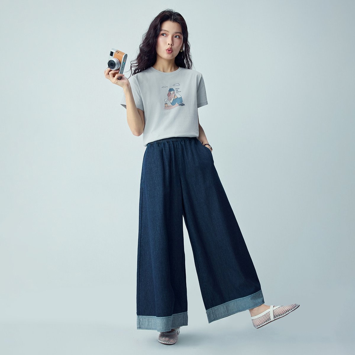 Women’s Crew‑Neck Short‑Sleeve Regular Fit Printed Tee - Giordano Online