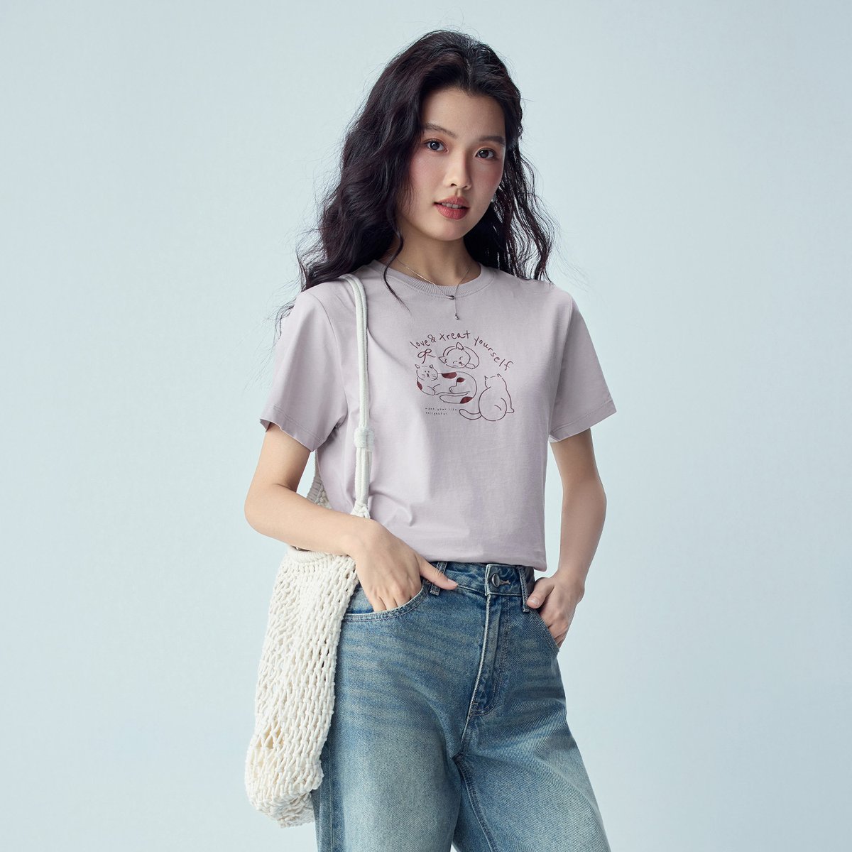 Women’s Crew‑Neck Short‑Sleeve Regular Fit Printed Tee - Giordano Online