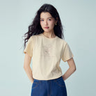 Women’s Crew‑Neck Short‑Sleeve Regular Fit Printed Tee - Giordano Online