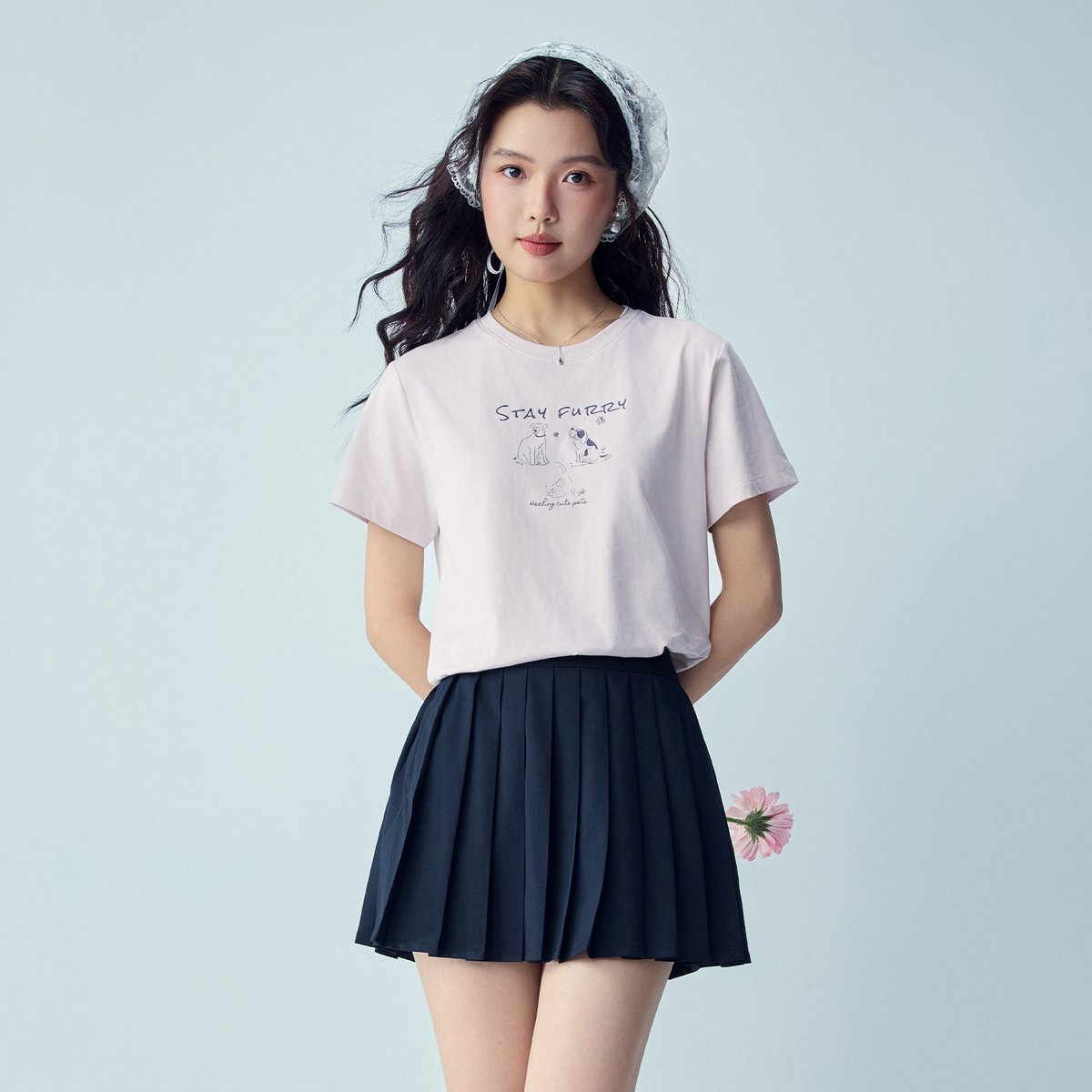 Women’s Crew‑Neck Short‑Sleeve Regular Fit Printed Tee - Giordano Online