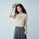 Women’s Crew‑Neck Short‑Sleeve Regular Fit Printed Tee - Giordano Online