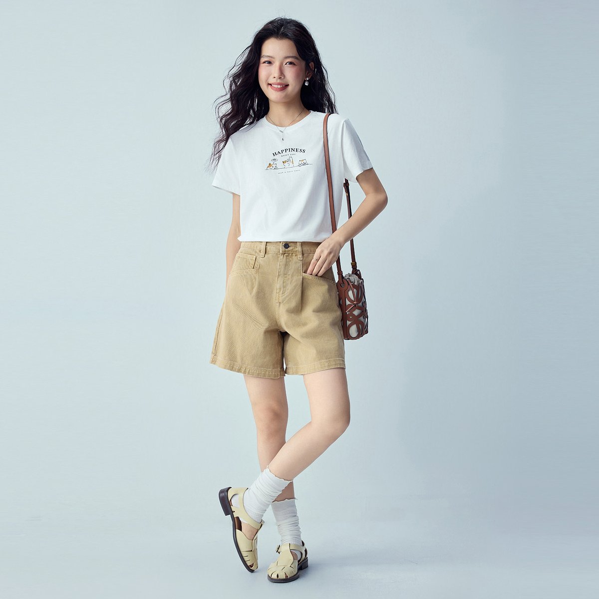 Women’s Crew‑Neck Short‑Sleeve Regular Fit Printed Tee - Giordano Online