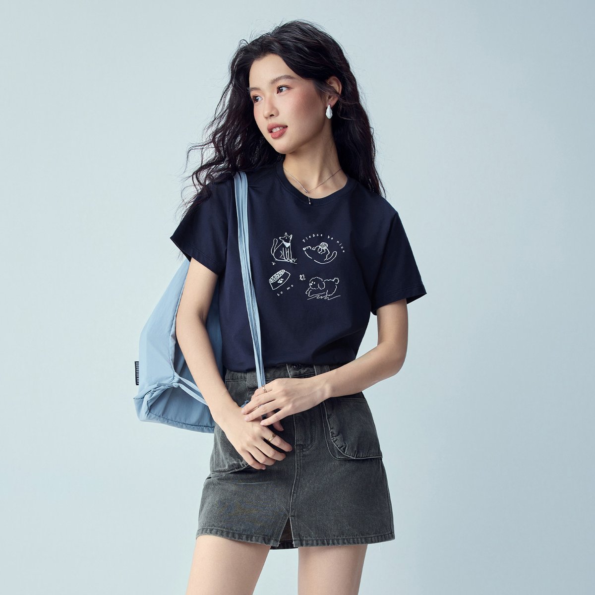 Women’s Crew‑Neck Short‑Sleeve Regular Fit Printed Tee - Giordano Online