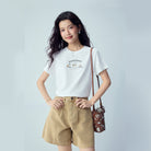 Women’s Crew‑Neck Short‑Sleeve Regular Fit Printed Tee - Giordano Online