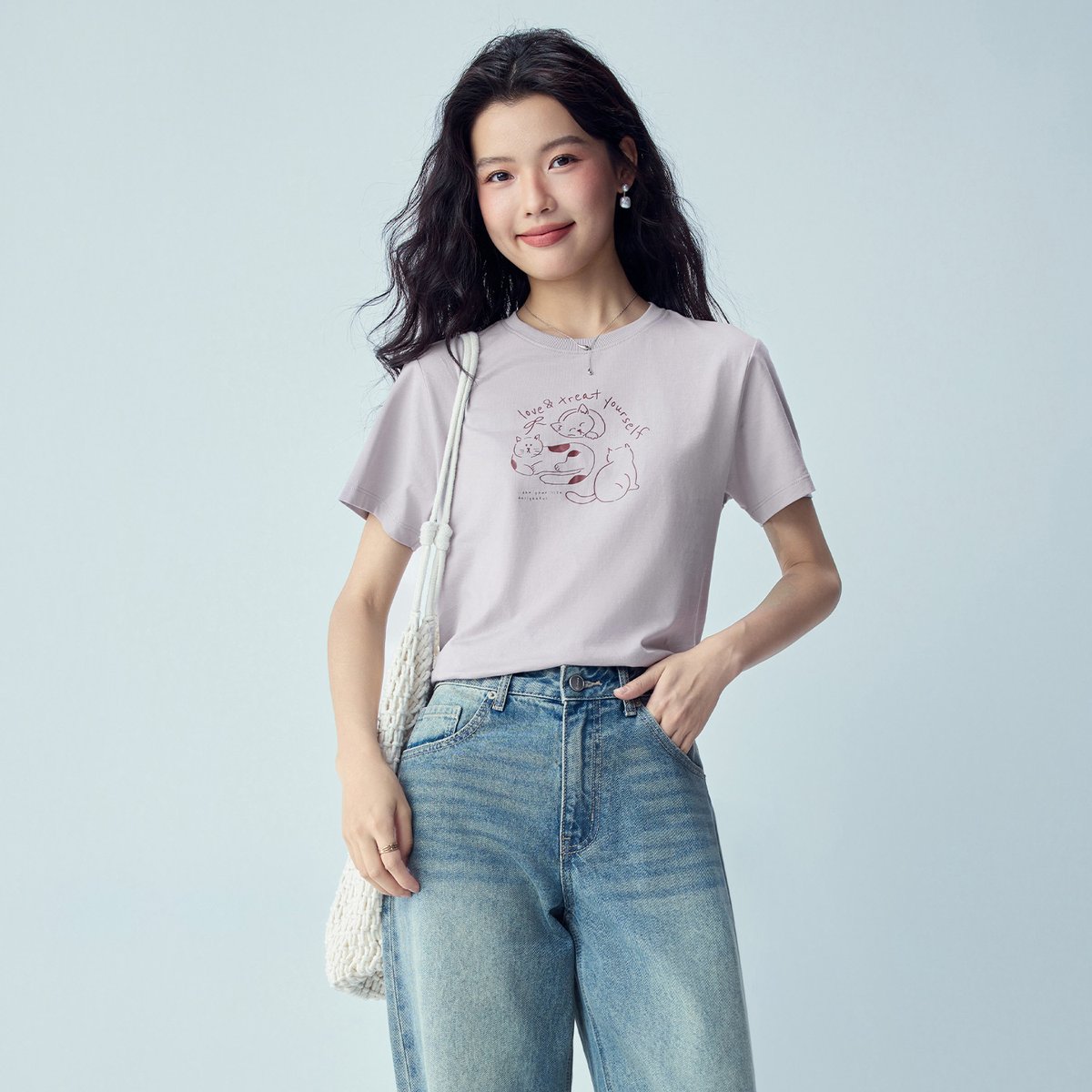 Women’s Crew‑Neck Short‑Sleeve Regular Fit Printed Tee - Giordano Online