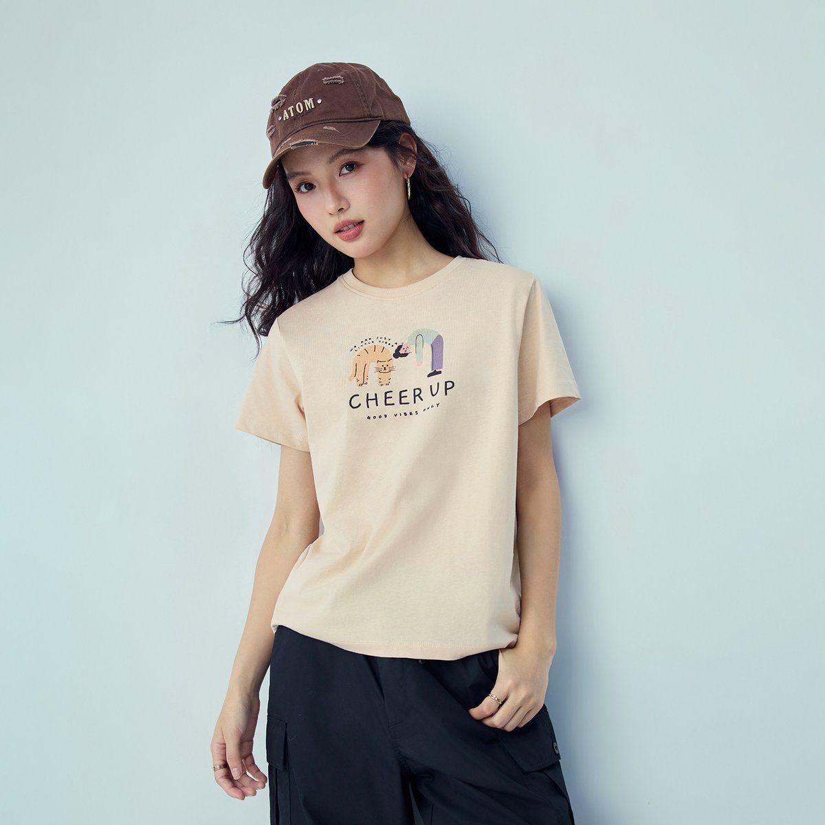 Women’s Crew‑Neck Short‑Sleeve Regular Fit Printed Tee - Giordano Online
