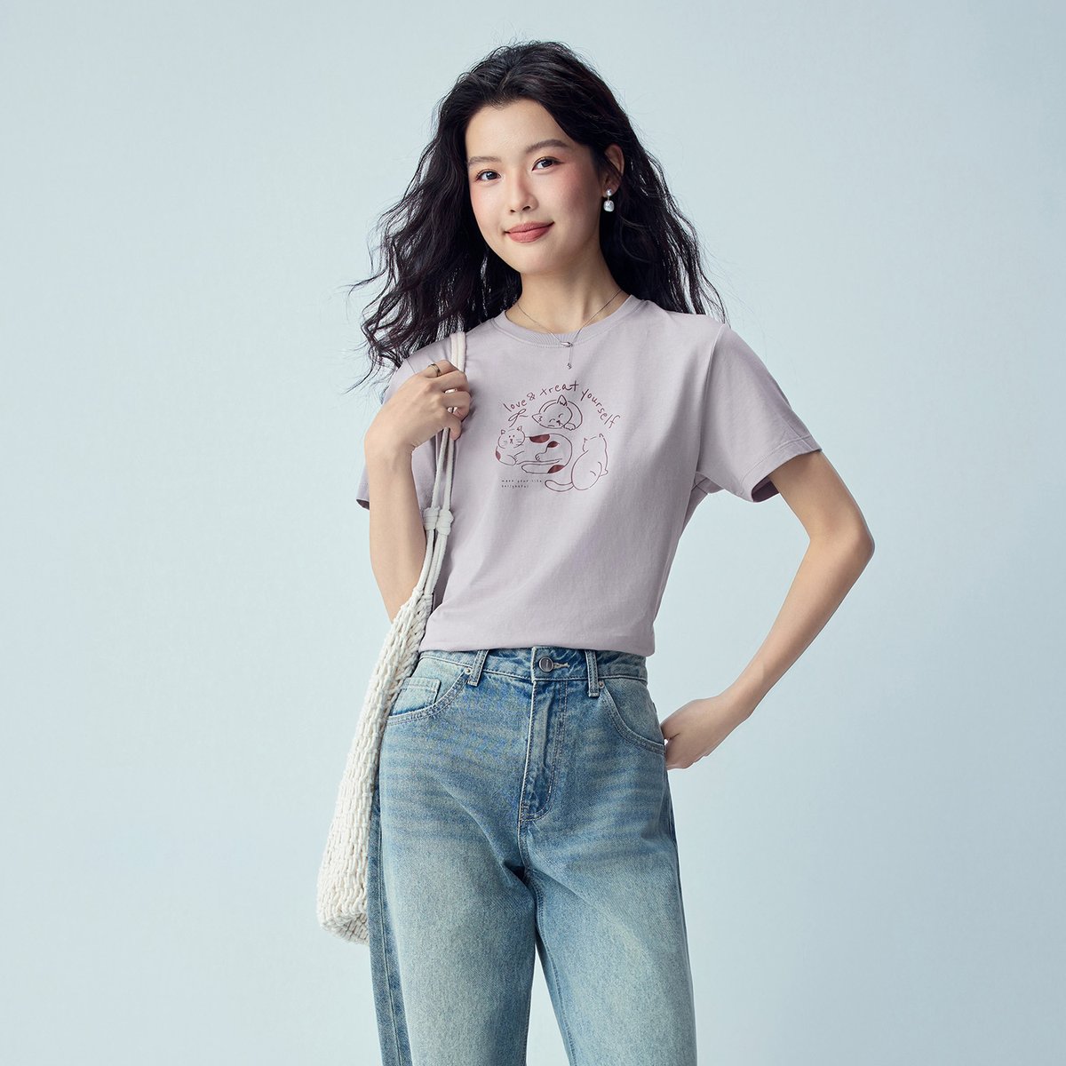 Women’s Crew‑Neck Short‑Sleeve Regular Fit Printed Tee - Giordano Online