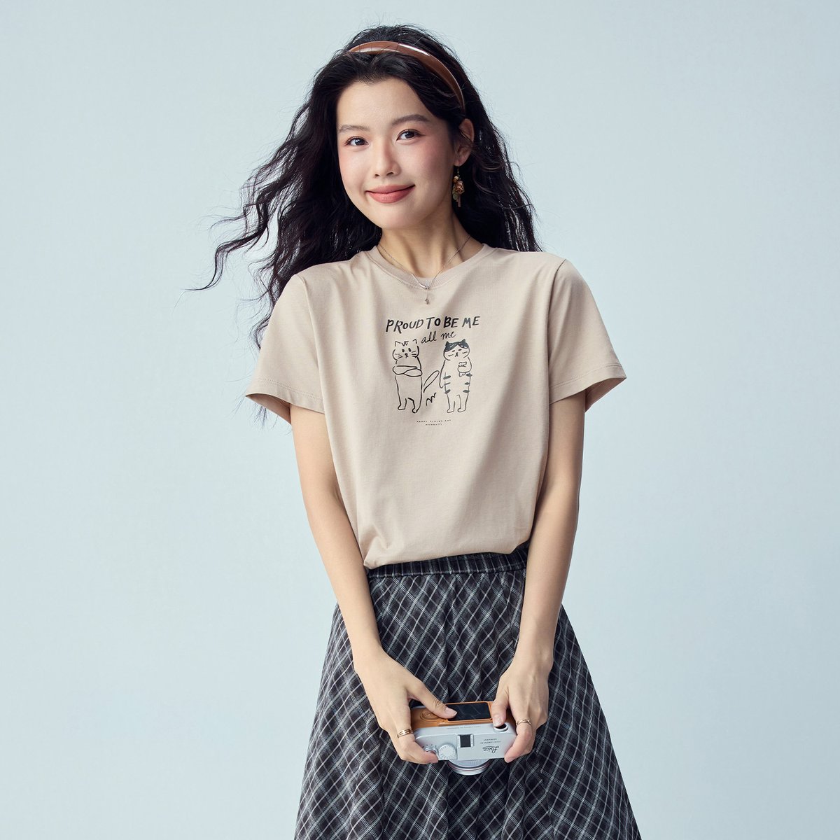 Women’s Crew‑Neck Short‑Sleeve Regular Fit Printed Tee - Giordano Online