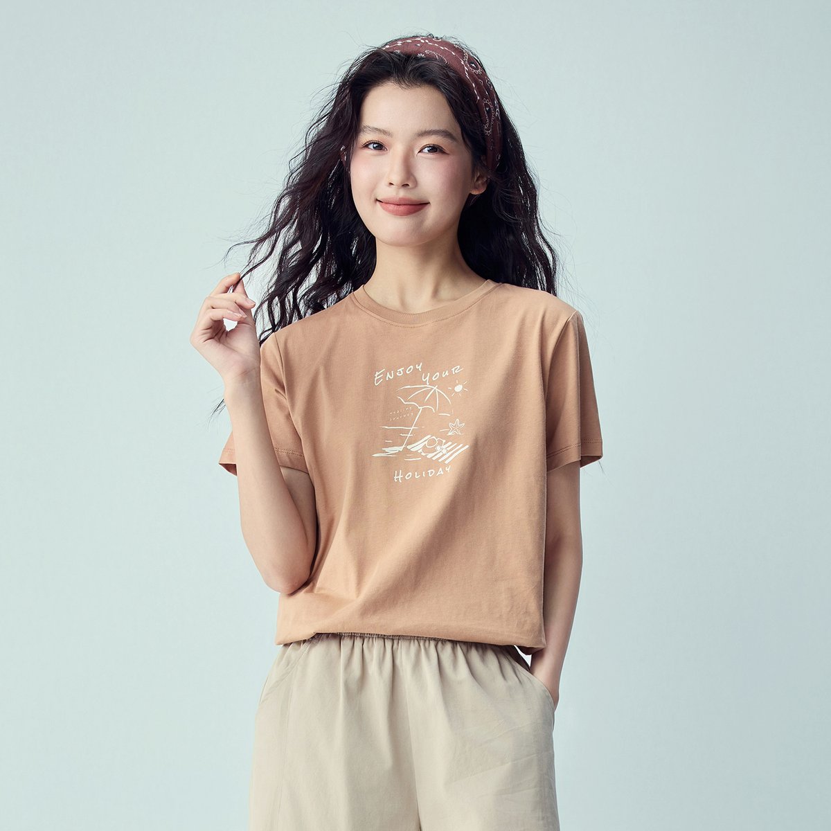 Women’s Crew‑Neck Short‑Sleeve Regular Fit Printed Tee - Giordano Online