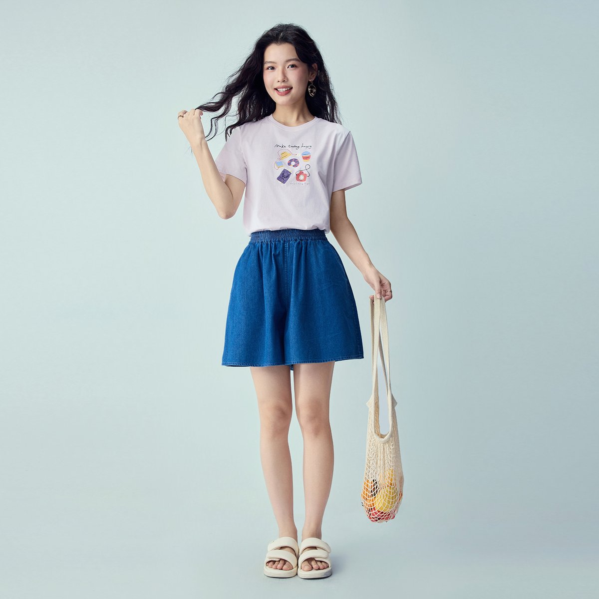 Women’s Crew‑Neck Short‑Sleeve Regular Fit Printed Tee - Giordano Online