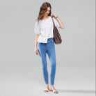 Women's Denim Slim Tapered Jeans - Blue - Giordano Online