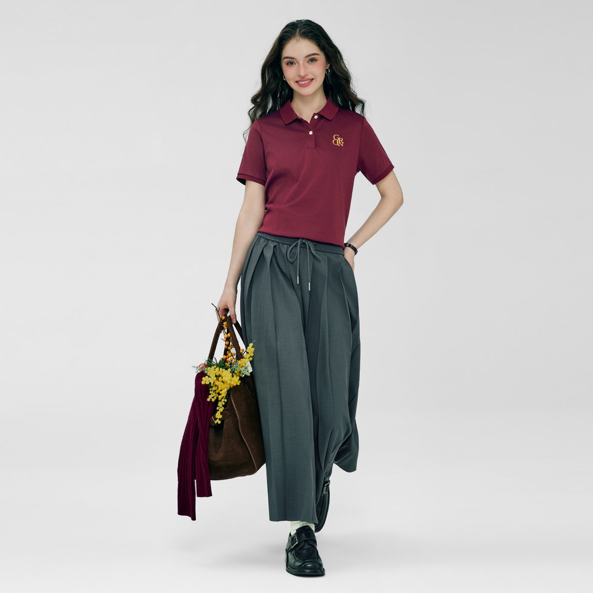 Women’s Embroidered Cotton Liquid Touch Polo - Giordano Online
