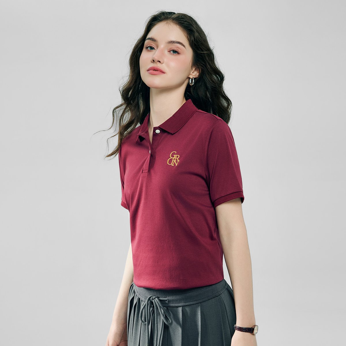 Women’s Embroidered Cotton Liquid Touch Polo - Giordano Online