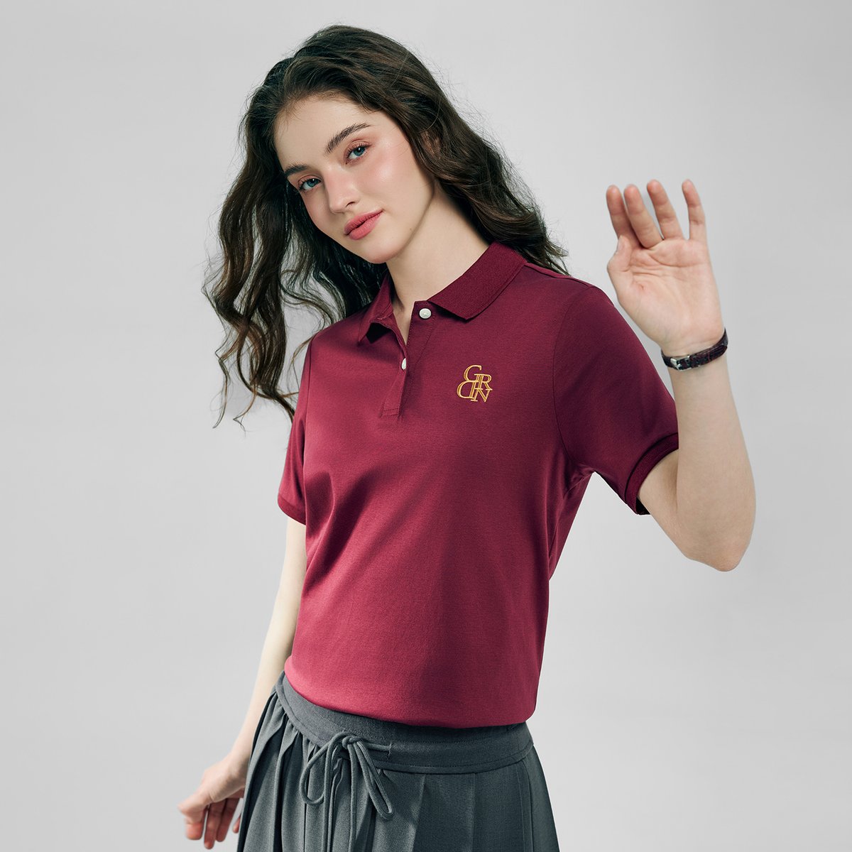 Women’s Embroidered Cotton Liquid Touch Polo - Giordano Online