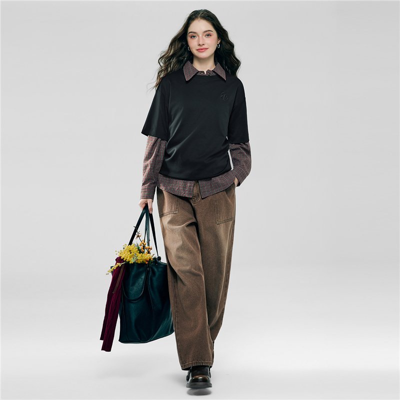 Women’s Embroidered Cotton Liquid Touch Tee - Giordano Online