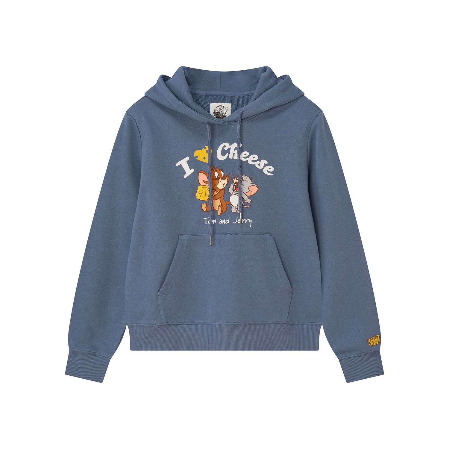 Women’s French Terry Long Sleeve Crew Neck Hoodie – Tom & Jerry - Blue - Giordano