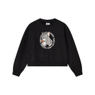 Women’s French Terry Long Sleeve Crew Neck Sweatshirt – Tom & Jerry - Black - Giordano