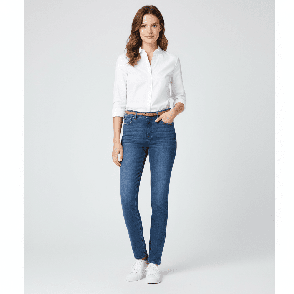 Women's High Rise Slim Tapered Jeans - Giordano Online
