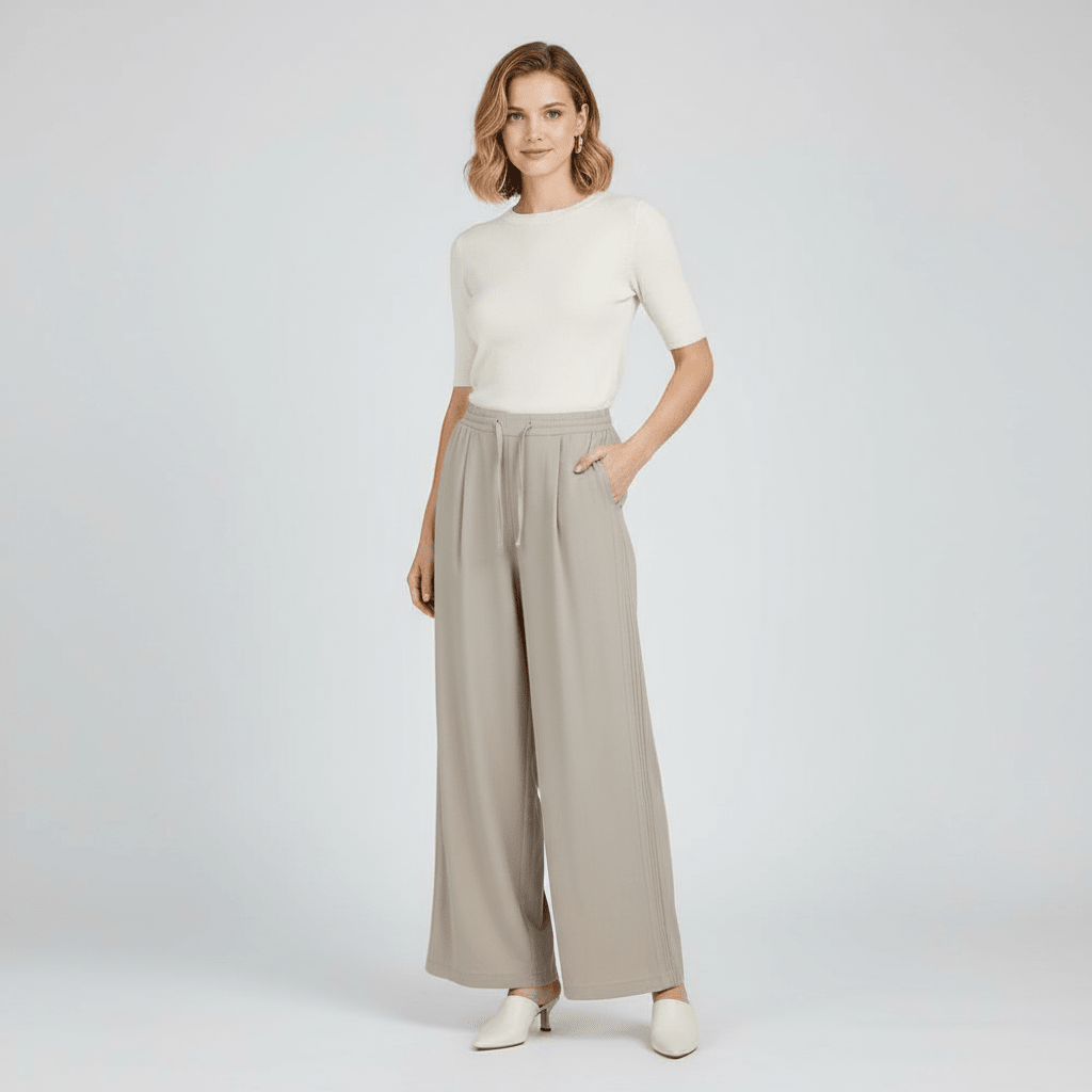 Women's High waist Wide leg Pants - Giordano Online