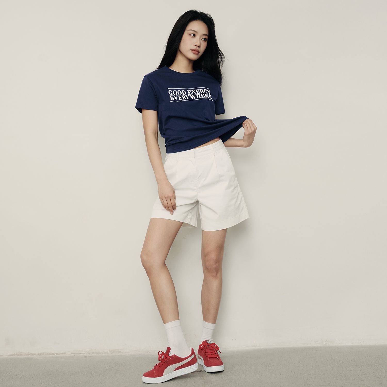 Women's Loose Fit Graphic Print Tee | Korea Collection - Blue - Giordano